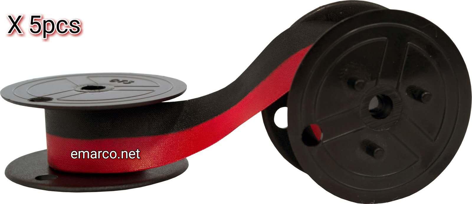 Calculator / Typewriter / Cash Register / ATM / Telex, Black/Red Group 24 Ribbon spool (5-Piece Value Pack)