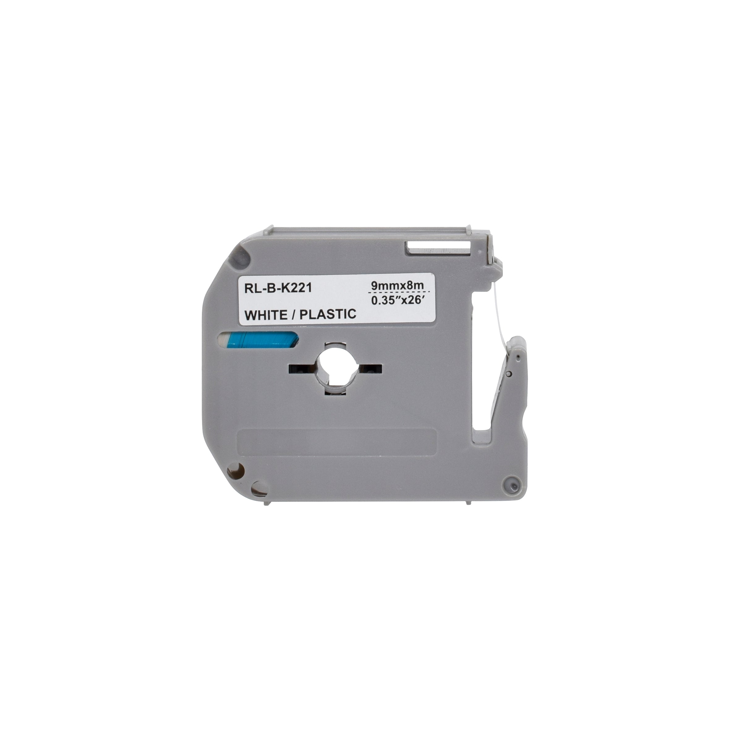 MK-221 Compatible Brother Label Tape (9mm x 8m) for P-Touch Labeling Machines - Black on White