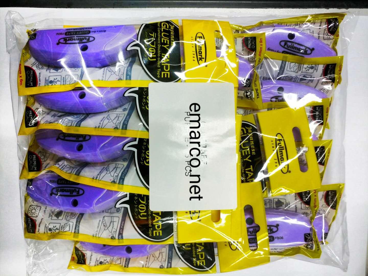 Fullmark Double-Sided Permanent Adhesive Tape (6mm x 6m, Purple Casing)