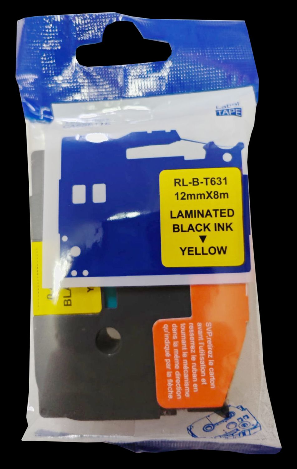 TZe-631 Compatible Tape for Brother P-touch Printers - Black on Yellow (12mm x 8m Laminated)